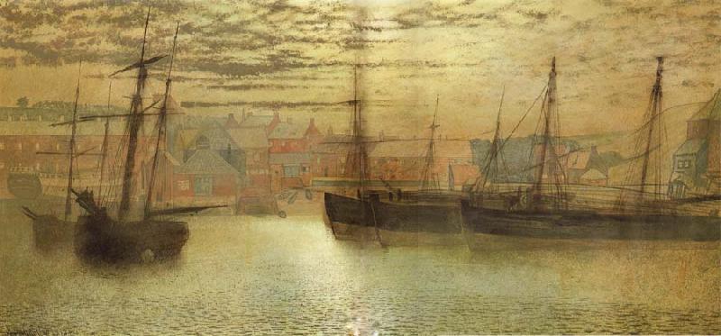 Atkinson Grimshaw Whitby Harbour Norge oil painting art